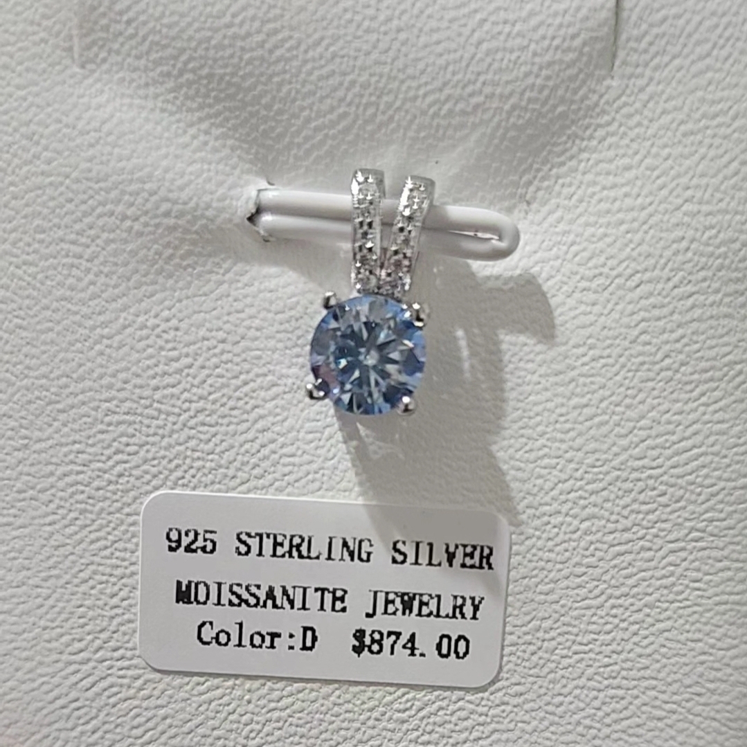 Moissanite Sterling Silver Necklace